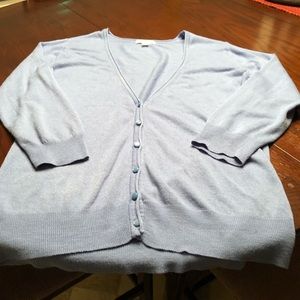 Blue cardigan sweater